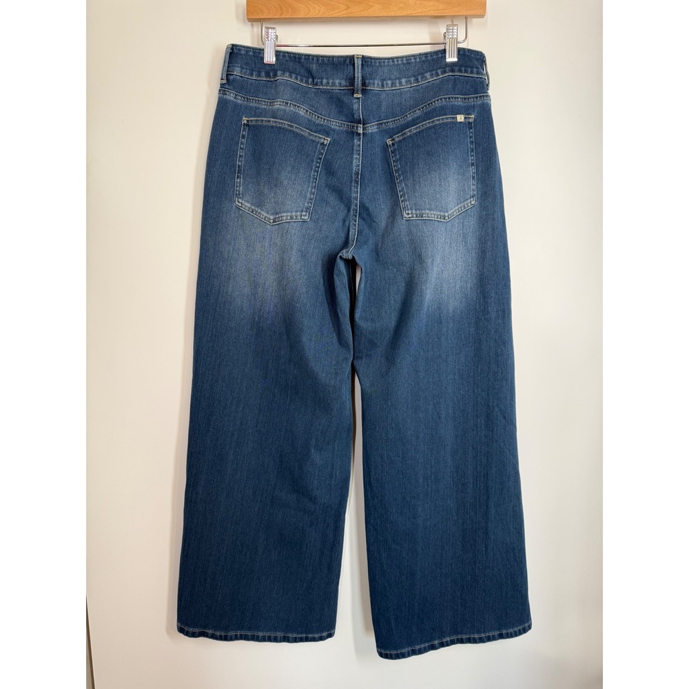 Halara Flex Asymmetric Crossover Waist‎ Baggy Wide Leg Jeans Size L Regular - Picture 10 of 13